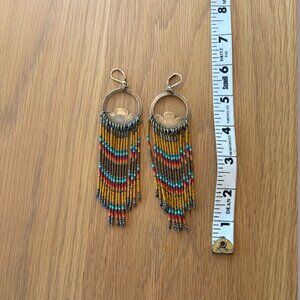 Dancing Willow Bead and Brass Earring